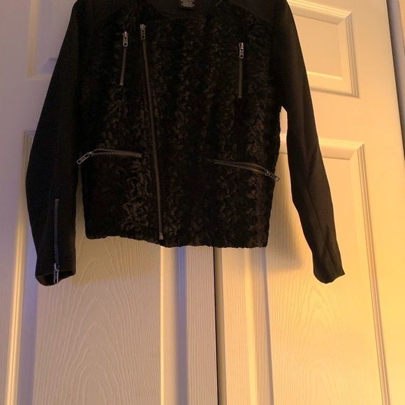 Mm couture by miss me fleece mix biker jacket - Picture 4 of 7